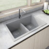 Silver Gray Double Bowl Sink