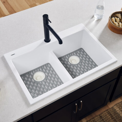 Arctic White Double Bowl Granite Sink