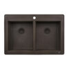 Ruvati 33 x 22 inch epiGranite Topmount Granite Composite Double Bowl Kitchen Sink - Espresso Brown - RVG1388ES