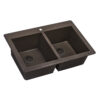 Ruvati 33 x 22 inch epiGranite Topmount Granite Composite Double Bowl Kitchen Sink - Espresso Brown - RVG1388ES