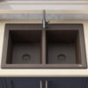 Ruvati 33 x 22 inch epiGranite Topmount Granite Composite Double Bowl Kitchen Sink - Espresso Brown - RVG1388ES