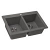 Ruvati 33 x 22 inch epiGranite Dual-Mount Granite Composite Double Bowl Kitchen Sink - Urban Gray - RVG1388GR