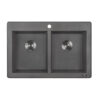 Ruvati 33 x 22 inch epiGranite Dual-Mount Granite Composite Double Bowl Kitchen Sink - Urban Gray - RVG1388GR