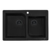 Ruvati 33 x 22 inch epiGranite Dual-Mount Granite Composite Double Bowl Kitchen Sink - Midnight Black - RVG1396BK Ruvati 33 x 22 inch epiGranite Dual-Mount Granite Composite Double Bowl Kitchen Sink - Midnight Black - RVG1396BK