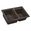 Ruvati 33 x 22 inch epiGranite Dual-Mount Granite Composite Double Bowl Kitchen Sink - Espresso Brown - RVG1396ES Ruvati 33 x 22 inch epiGranite Dual-Mount Granite Composite Double Bowl Kitchen Sink - Espresso Brown - RVG1396ES