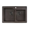 Ruvati 33 x 22 inch epiGranite Dual-Mount Granite Composite Double Bowl Kitchen Sink - Espresso Brown - RVG1396ES Ruvati 33 x 22 inch epiGranite Dual-Mount Granite Composite Double Bowl Kitchen Sink - Espresso Brown - RVG1396ES