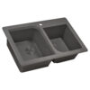 Ruvati 33 x 22 inch epiGranite Dual-Mount Granite Composite Double Bowl Kitchen Sink - Urban Gray - RVG1396GR Ruvati 33 x 22 inch epiGranite Dual-Mount Granite Composite Double Bowl Kitchen Sink - Urban Gray - RVG1396GR