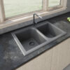 Ruvati 33 x 22 inch epiGranite Dual-Mount Granite Composite Double Bowl Kitchen Sink - Urban Gray - RVG1396GR Ruvati 33 x 22 inch epiGranite Dual-Mount Granite Composite Double Bowl Kitchen Sink - Urban Gray - RVG1396GR