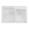 Ruvati 33 x 22 inch epiGranite Dual-Mount Granite Composite Double Bowl Kitchen Sink - Arctic White - RVG1396WH Ruvati 33 x 22 inch epiGranite Dual-Mount Granite Composite Double Bowl Kitchen Sink - Arctic White - RVG1396WH