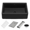 Ruvati 33-inch Matte Black Granite Farmhouse Workstation Apron-front Composite Kitchen Sink - RVG1533BK