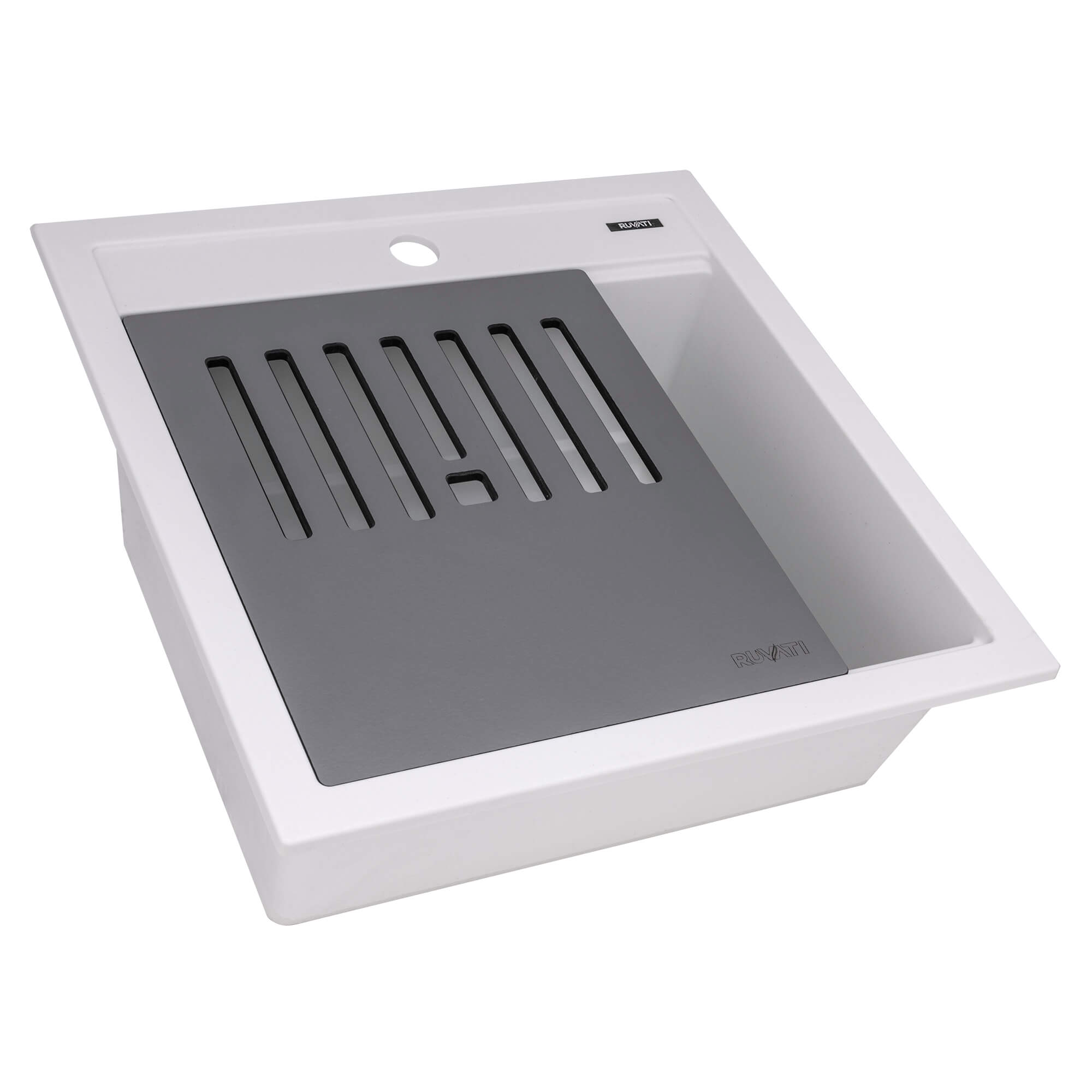 Matte White Granite Workstation Bar Sink