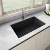Ruvati 30 x 18 inch Granite Composite Undermount Single Bowl Kitchen Sink - Midnight Black - RVG2030BK Ruvati 30 x 18 inch Granite Composite Undermount Single Bowl Kitchen Sink - Midnight Black - RVG2030BK