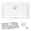 Ruvati 30 x 18 inch Granite Composite Undermount Single Bowl Kitchen Sink - Arctic White - RVG2030WH Ruvati 30 x 18 inch Granite Composite Undermount Single Bowl Kitchen Sink - Arctic White - RVG2030WH