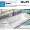 Ruvati 30 x 18 inch Granite Composite Undermount Single Bowl Kitchen Sink - Arctic White - RVG2030WH Ruvati 30 x 18 inch Granite Composite Undermount Single Bowl Kitchen Sink - Arctic White - RVG2030WH