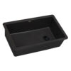 Ruvati 32 x 19 inch epiGranite Undermount Granite Composite Single Bowl Kitchen Sink - Midnight Black - RVG2033BK