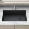 Ruvati 32 x 19 inch epiGranite Undermount Granite Composite Single Bowl Kitchen Sink - Midnight Black - RVG2033BK