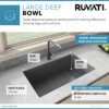 Ruvati 32 x 19 inch epiGranite Undermount Granite Composite Single Bowl Kitchen Sink - Silver Gray - RVG2033GR Ruvati 32 x 19 inch epiGranite Undermount Granite Composite Single Bowl Kitchen Sink - Silver Gray - RVG2033GR