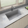 Ruvati 32 x 19 inch epiGranite Undermount Granite Composite Single Bowl Kitchen Sink - Silver Gray - RVG2033GR Ruvati 32 x 19 inch epiGranite Undermount Granite Composite Single Bowl Kitchen Sink - Silver Gray - RVG2033GR