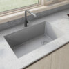 Ruvati 32 x 19 inch epiGranite Undermount Granite Composite Single Bowl Kitchen Sink - Silver Gray - RVG2033GR Gray Granite Single Bowl Sink