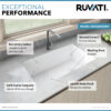 Ruvati 32 x 19 inch epiGranite Undermount Granite Composite Single Bowl Kitchen Sink - Arctic White - RVG2033WH