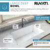 Ruvati 32 x 19 inch epiGranite Undermount Granite Composite Single Bowl Kitchen Sink - Arctic White - RVG2033WH