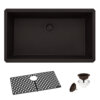 Ruvati 32 x 19 inch Granite Composite Undermount Single Bowl Kitchen Sink - Espresso Brown - RVG2080ES