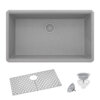 Ruvati 32 x 19 inch Granite Composite Undermount Single Bowl Kitchen Sink - Silver Gray - RVG2080GR Ruvati 32 x 19 inch Granite Composite Undermount Single Bowl Kitchen Sink - Silver Gray - RVG2080GR