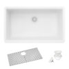 Ruvati 32 x 19 inch Granite Composite Undermount Single Bowl Kitchen Sink - Arctic White - RVG2080WH