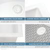 Ruvati 32 x 19 inch Granite Composite Undermount Single Bowl Kitchen Sink - Arctic White - RVG2080WH