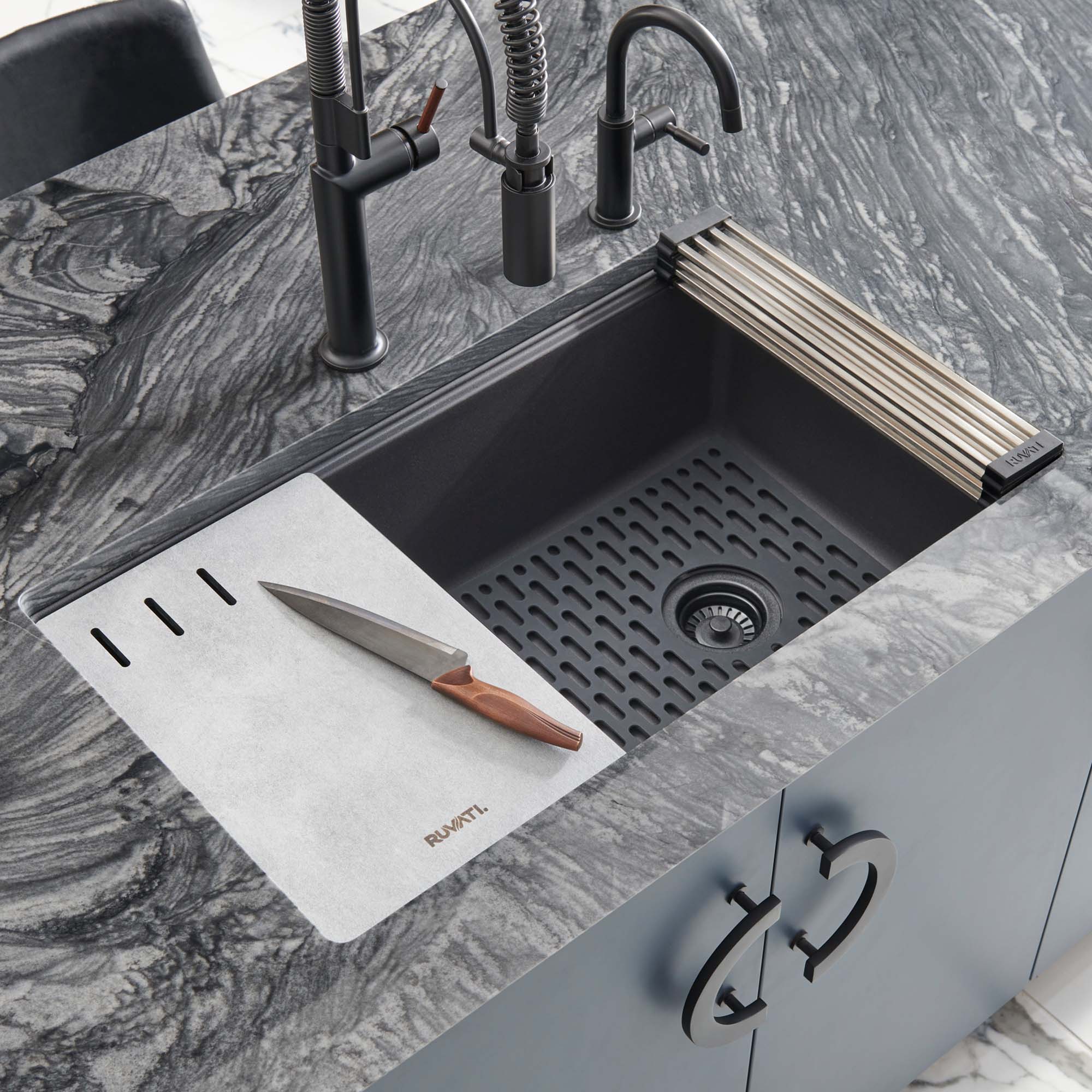 Black Granite Workstation Kitchen Sink