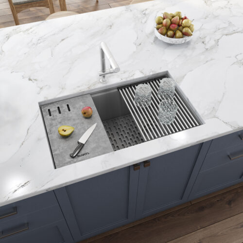 Gray Granite Workstation Sink