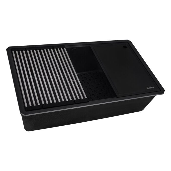 Black Granite Undermount Workstation Sink