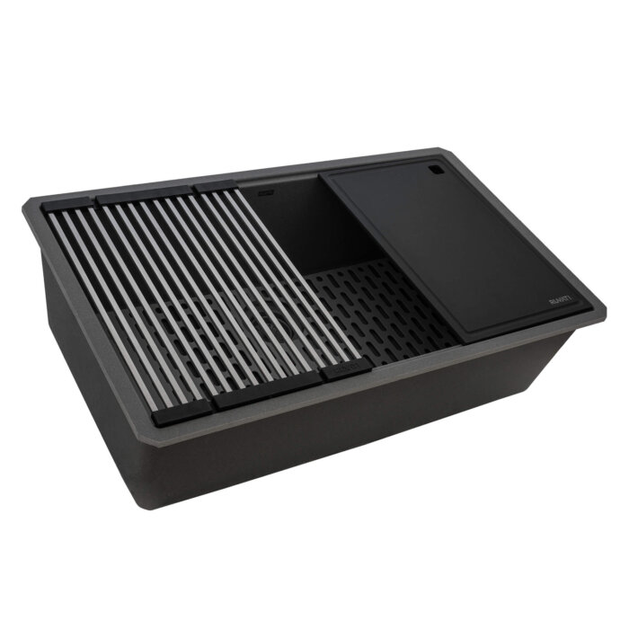 Ruvati 33-inch Undermount Workstation Granite Composite Kitchen Sink Urban Gray - RVG2306UG