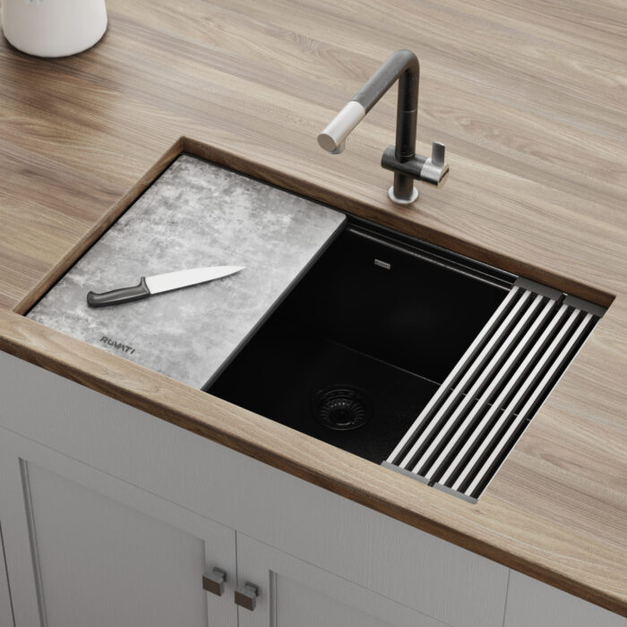 Black Granite Dual Mount Sink