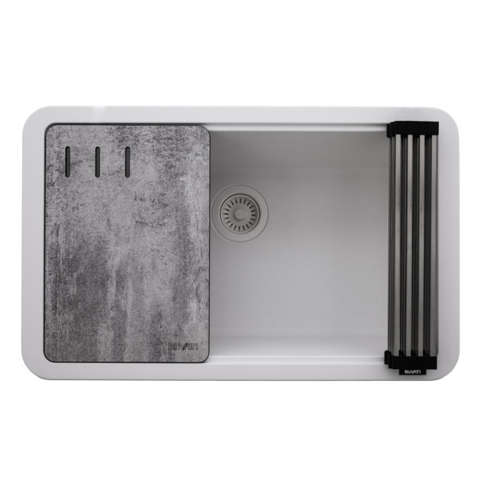 White Workstation Dual Mount Sink