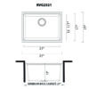 Ruvati 25-inch epiRock Workstation Charcoal Black Undermount Laundry Sink - RVG2321CK