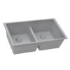 Ruvati 33 x 19 inch Granite Composite Undermount Double Bowl Low Divide Kitchen Sink - Silver Gray - RVG2385GR