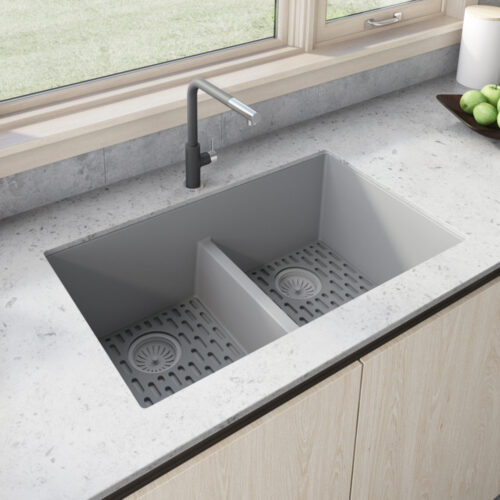 Silver Gray Double Bowl Granite Sink