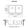 Ruvati 32 x 19 inch Granite Composite Undermount Double Bowl Kitchen Sink - Midnight Black - RVG2388BK