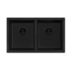 Ruvati 32 x 19 inch Granite Composite Undermount Double Bowl Kitchen Sink - Midnight Black - RVG2388BK