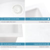 Ruvati 32 x 19 inch Granite Composite Undermount Double Bowl Kitchen Sink - Arctic White - RVG2388WH