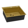 Ruvati 25 inch Polished Brass Matte Gold Drop-in Topmount Kitchen Sink Single Bowl - RVH5007GG