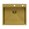 Ruvati 25 inch Polished Brass Matte Gold Drop-in Topmount Kitchen Sink Single Bowl - RVH5007GG