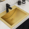Ruvati 21 x 17 inch Brushed Gold Drop-in Topmount Bathroom Sink Polished Brass Stainless Steel - RVH5110GG