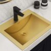 Matte Gold Stainless Steel Bathroom Sink