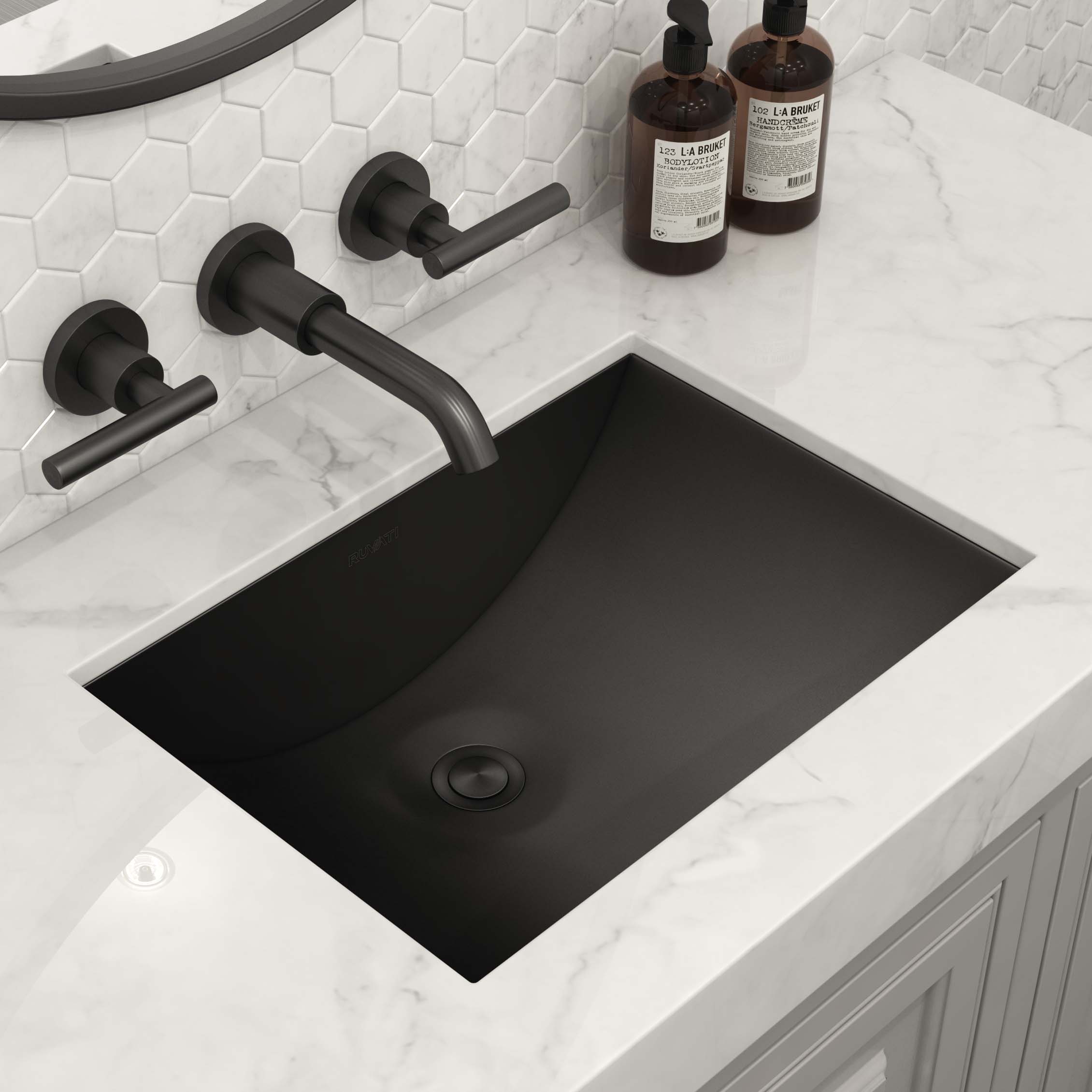 Gunmetal Black Undermount Bathroom Sink
