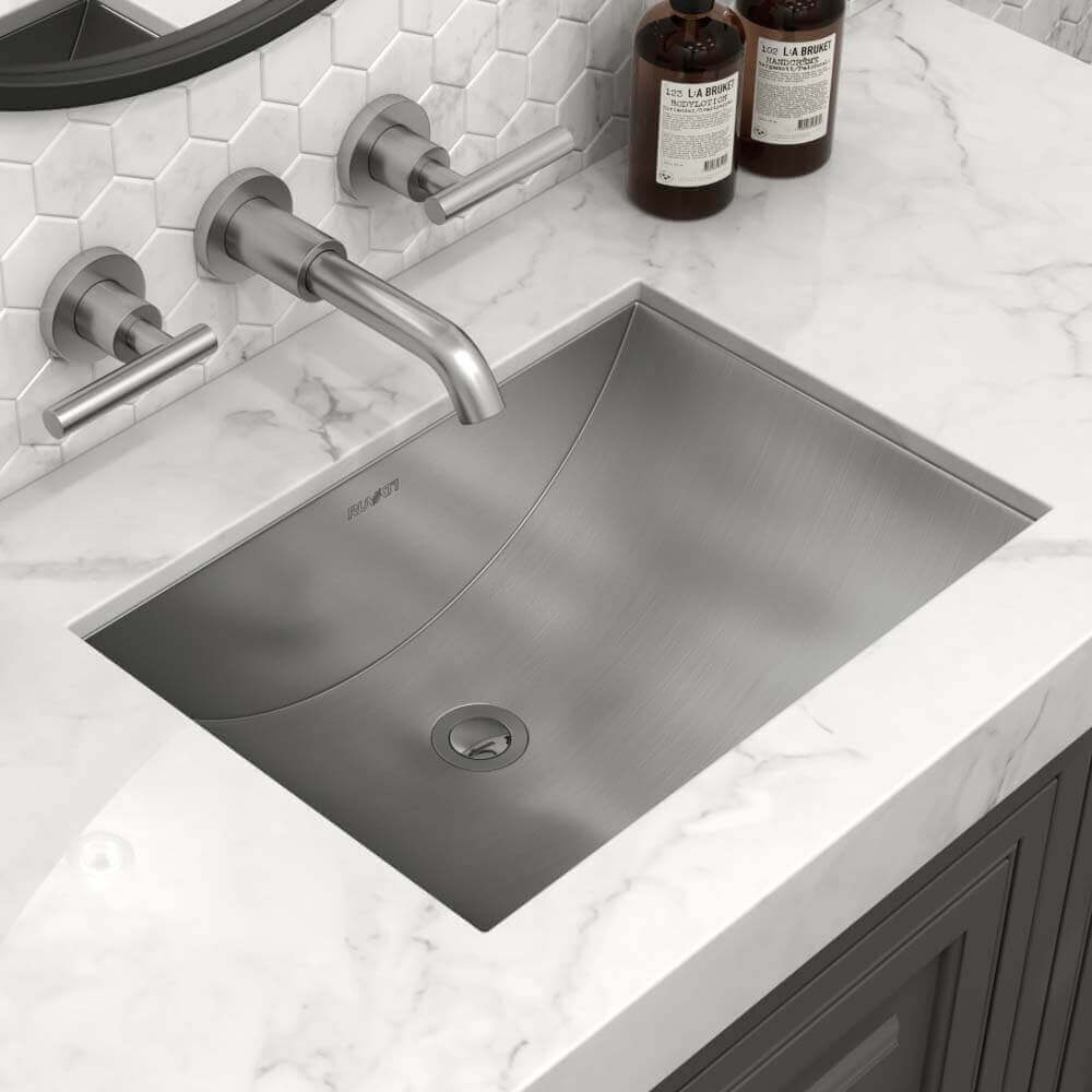 Brushed Stainless Undermount Bathroom Sink