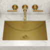 Ruvati 18 x 12 inch Brushed Gold Polished Brass Rectangular Bathroom Sink Undermount - RVH6110GG Ruvati 18 x 12 inch Brushed Gold Polished Brass Rectangular Bathroom Sink Undermount - RVH6110GG