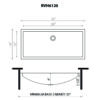 Ruvati 30 x 14 inch Brushed Stainless Steel Rectangular Bathroom Sink Undermount - RVH6120ST