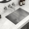Ruvati 30 x 14 inch Brushed Stainless Steel Rectangular Bathroom Sink Undermount - RVH6120ST
